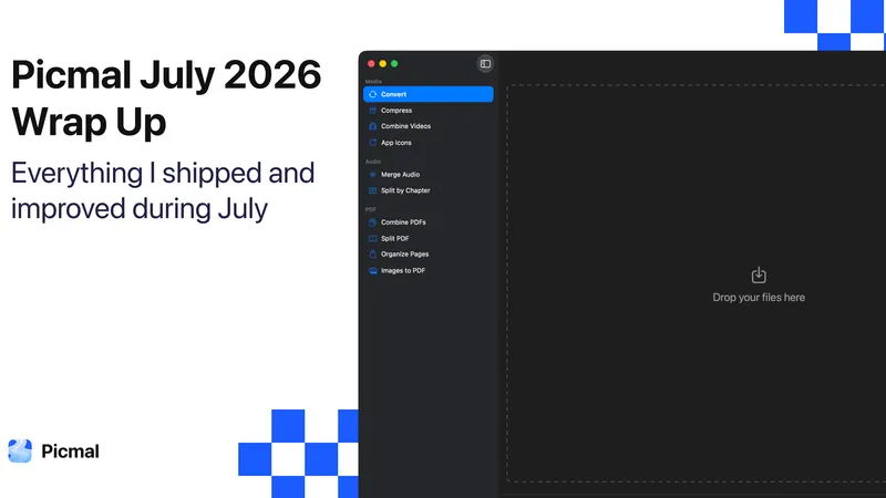 Picmal in July 2026: Raycast, Vectorize, Remove Background, and app icons