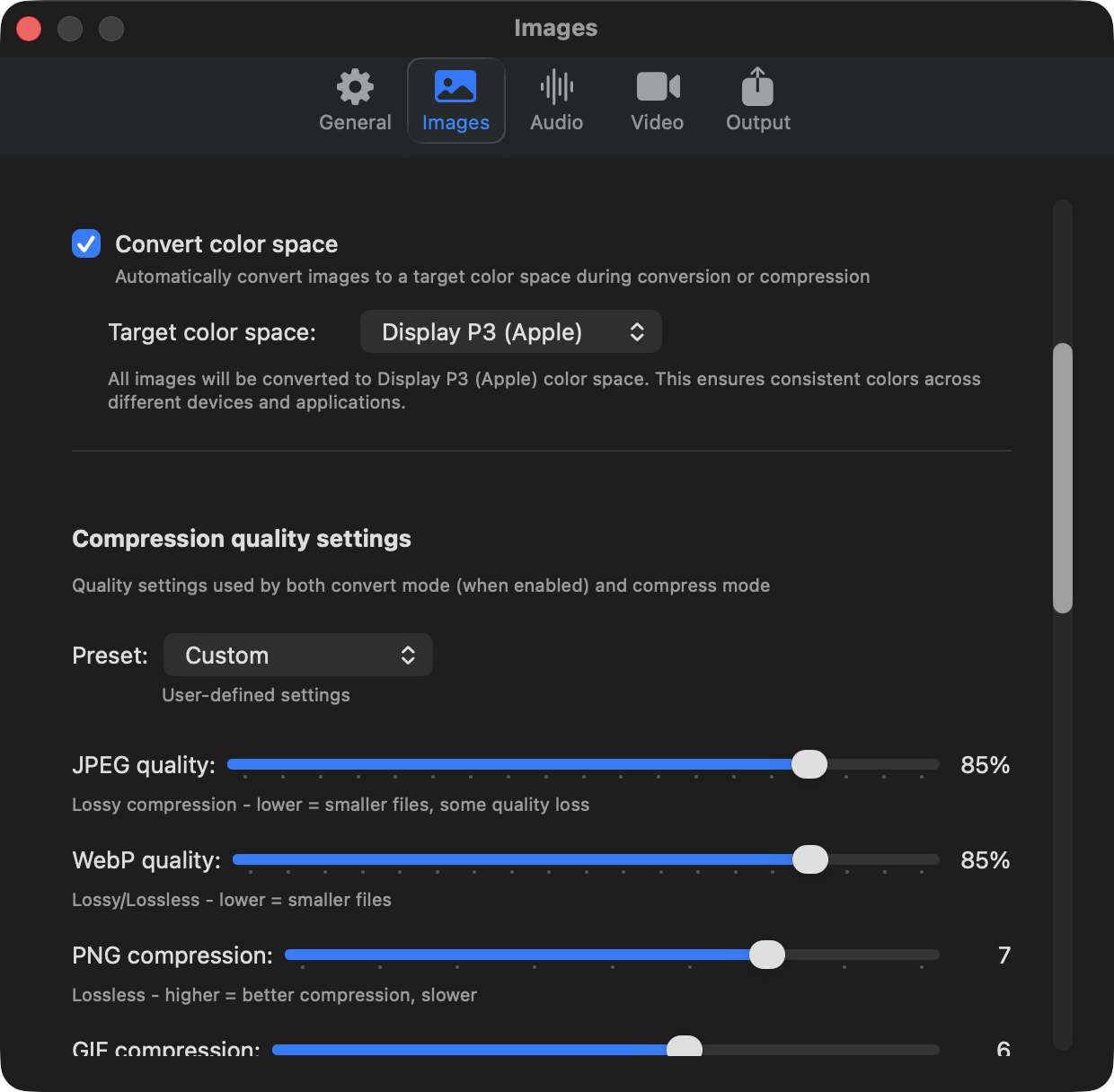 Convert color space